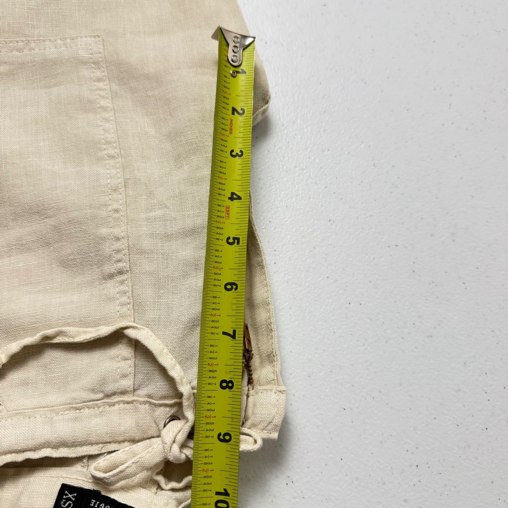 Sanctuary Anthropologie Linen Pants Beige Wide Leg Drawstring XS Summer Resort - Picture 6 of 9